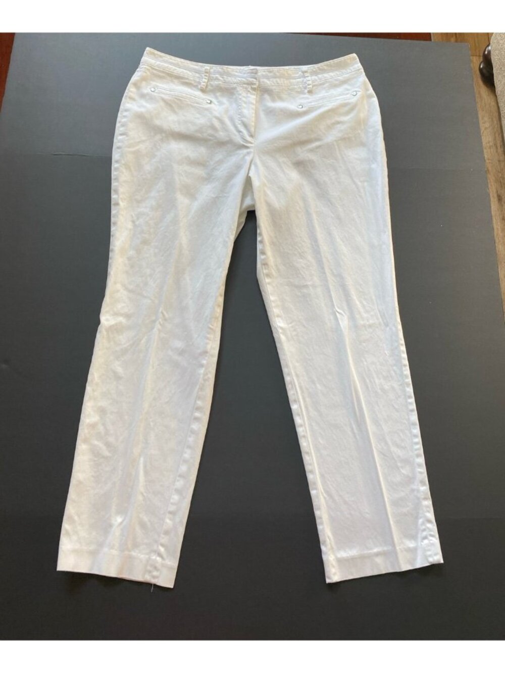 New Directions White Cotton Spandex Casual Dressy Pants Size 12